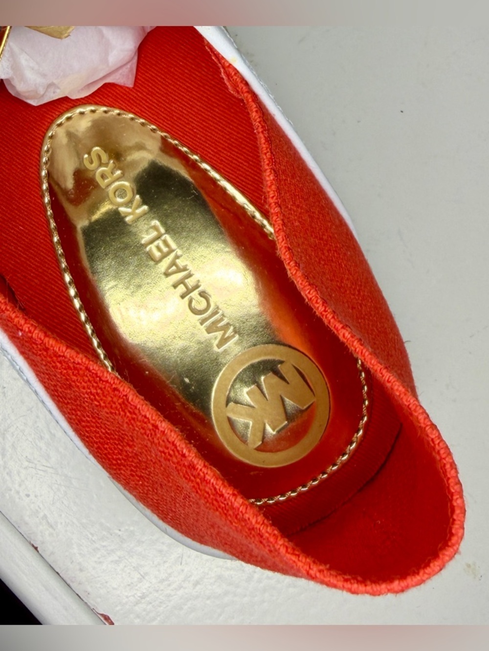 Michael Kors Kristy Slide Espadrille Sneakers 9.5 Womens MK Logo Jaquard/Mand - Picture 7 of 15